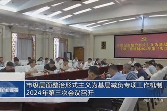 市级层面整治形式主义为基层减负专项工作机制2024年第三次会议召开
