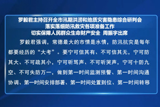 罗毅君主持召开全市汛期洪涝和地质灾害隐患综合研判会 落实落细防汛救灾各项准备工作 切实保障人民群众生命财产安全 周振宇出席